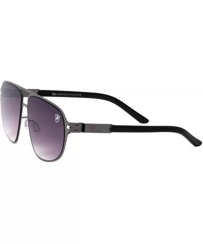 Intimidators Flat Thin Frame Oval Aviator Sunglasses - Smoke Gunmetal - CV199LWWALQ $23.04 Aviator