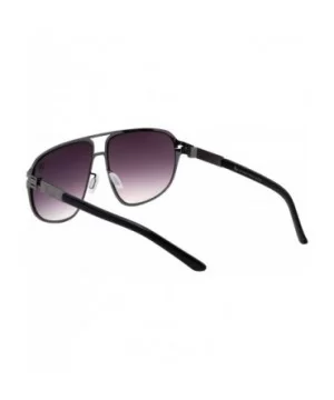 Intimidators Flat Thin Frame Oval Aviator Sunglasses - Smoke Gunmetal - CV199LWWALQ $23.04 Aviator