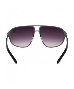 Intimidators Flat Thin Frame Oval Aviator Sunglasses - Smoke Gunmetal - CV199LWWALQ $23.04 Aviator