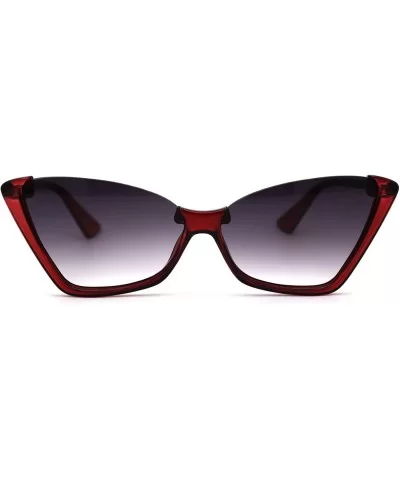 Womens Upside Down Half Rim Cat Eye Retro Plastic Sunglasses - Red Smoke - CV197NL0DD4 $8.21 Cat Eye