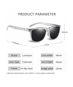 Sunglasses Polarized Men Driving Sports Goggles Ultra Light AL-MG Square Metal Frame UV 400 With Sunglasses Case - CR18TAEYGC...