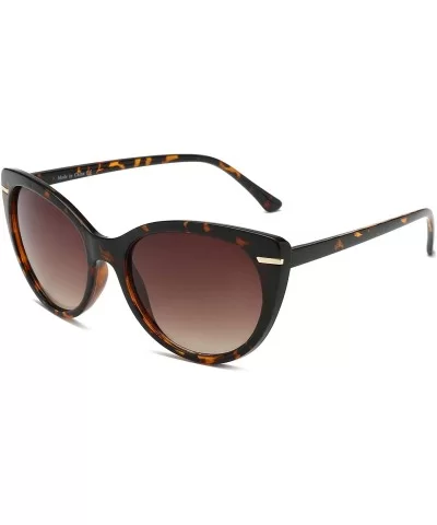 Large Oversize Women Round Cat Eye Fashion Sunglasses - Tortoise - CZ198MTWWGD $6.97 Round