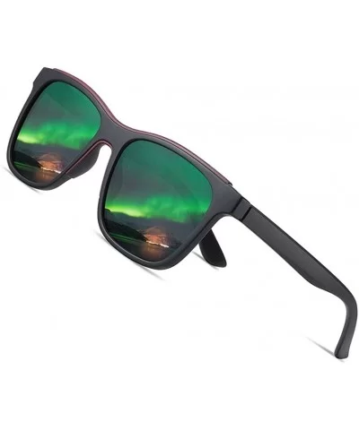 Square Polarized Sunglasses for Men TR90 Frame Driving Travel UV400 - C3g15 - CN199HTHIMT $10.63 Square