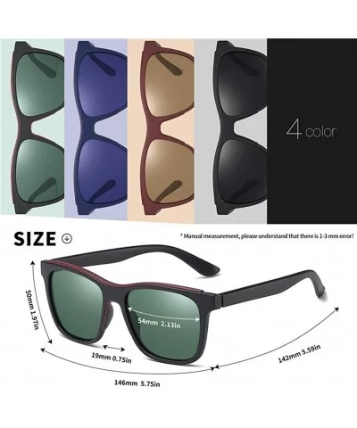 Square Polarized Sunglasses for Men TR90 Frame Driving Travel UV400 - C3g15 - CN199HTHIMT $10.63 Square