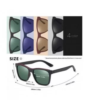 Square Polarized Sunglasses for Men TR90 Frame Driving Travel UV400 - C3g15 - CN199HTHIMT $10.63 Square