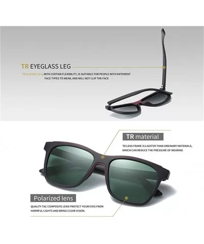 Square Polarized Sunglasses for Men TR90 Frame Driving Travel UV400 - C3g15 - CN199HTHIMT $10.63 Square