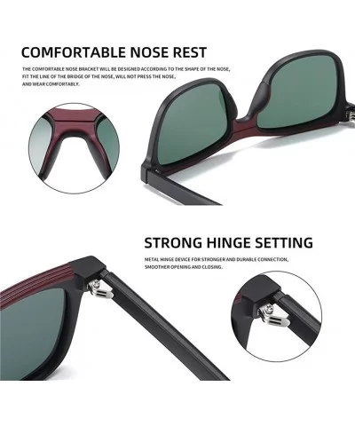 Square Polarized Sunglasses for Men TR90 Frame Driving Travel UV400 - C3g15 - CN199HTHIMT $10.63 Square