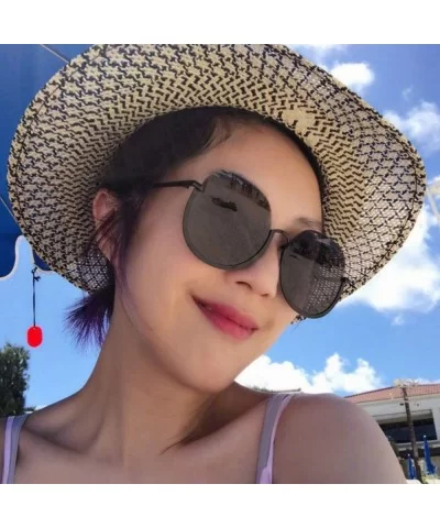 Women Fashion Eyewear Travel Sunglasses Half Frame Case UV400 Protect - Glossy Black Frame/Grey Lens - CO18WRGNRWQ $24.12 Ove...