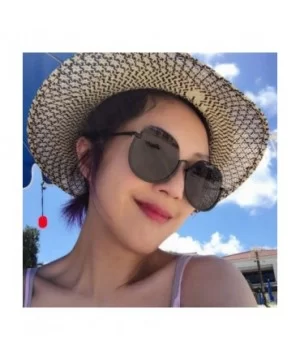 Women Fashion Eyewear Travel Sunglasses Half Frame Case UV400 Protect - Glossy Black Frame/Grey Lens - CO18WRGNRWQ $24.12 Ove...