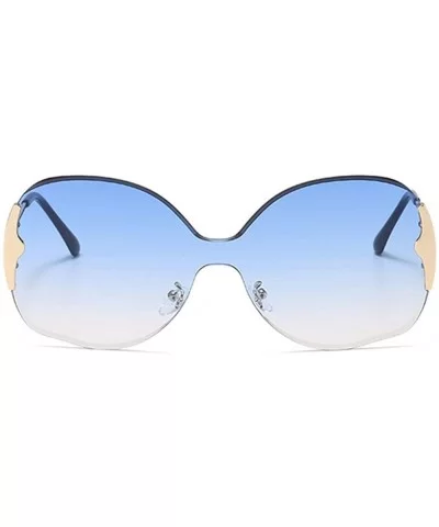 Round one-piece Sunglasses for Women Men - Versized Round Sun Glasses Female Gradient Elegant Shades - C7 - CN1992MKMLD $5.35...