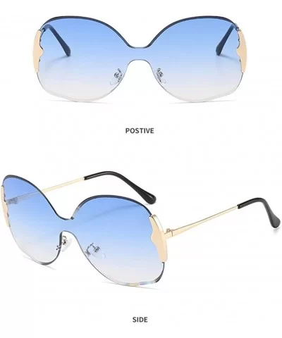 Round one-piece Sunglasses for Women Men - Versized Round Sun Glasses Female Gradient Elegant Shades - C7 - CN1992MKMLD $5.35...