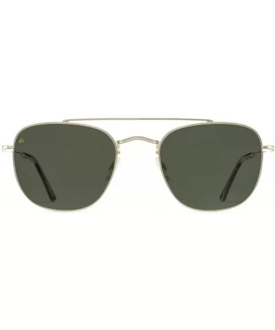 Places We Love Collection "The Yorker" Polarized Square Sunglasses - Antique Gold/Green Mirror - C218DNLTYXC $19.83 Square