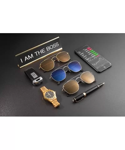 Places We Love Collection "The Yorker" Polarized Square Sunglasses - Antique Gold/Green Mirror - C218DNLTYXC $19.83 Square