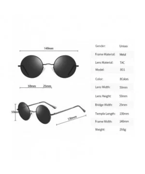 Metal Steampunk Sunglasses Polarized Oval Mirror Round Men Women Driving Glasses UV400 - Blue - C1197Y6D7WT $30.32 Round