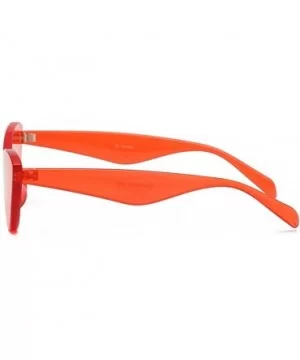 One Piece Lens Sunglasses Women Candy Color Cat Eye Sun Glasses for Ladies Gift - Red - C618KMMCTM5 $5.73 Rimless