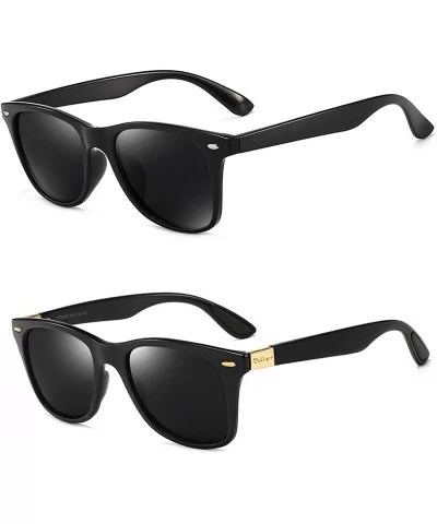 Polarized Sunglasses For Men Women Retro TR90 Frame Square Shades Vintage Classic Sun Glasses - C112O5ON6PJ $11.87 Semi-rimless