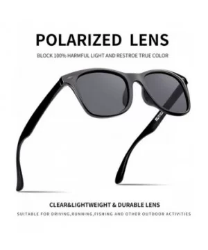 Polarized Sunglasses For Men Women Retro TR90 Frame Square Shades Vintage Classic Sun Glasses - C112O5ON6PJ $11.87 Semi-rimless