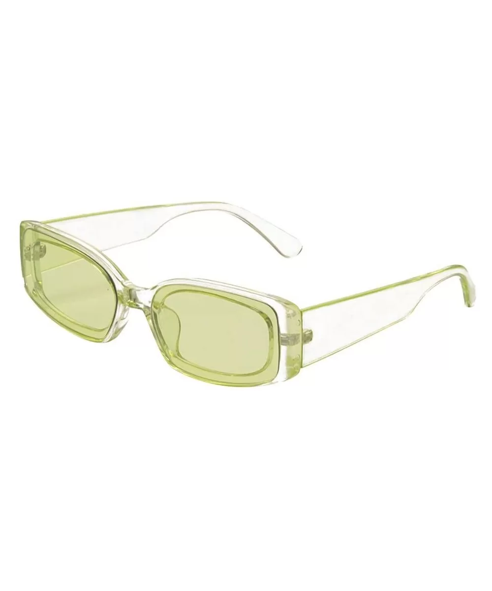 Rectangle Sunglasses for Women Retro Fashion Sunglasses UV Protection Square Frame Eyewear - Green - CO199L93M4E $7.37 Aviator