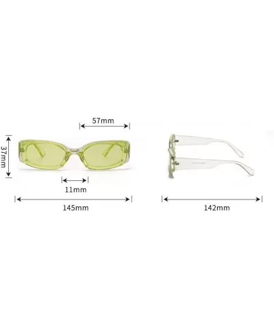 Rectangle Sunglasses for Women Retro Fashion Sunglasses UV Protection Square Frame Eyewear - Green - CO199L93M4E $7.37 Aviator