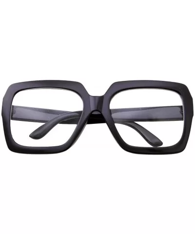 1 Pcs XL Chunky Square Glasses Clear Lens Thick Frame Nerd Eyewear Bold - Choose Color - Matte Black - CB18NSKAM39 $15.93 Square