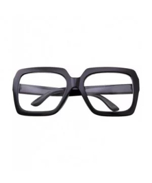 1 Pcs XL Chunky Square Glasses Clear Lens Thick Frame Nerd Eyewear Bold - Choose Color - Matte Black - CB18NSKAM39 $15.93 Square