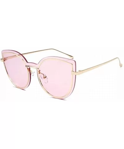 Tide New Fashion Sunglasses New Metal Sunglasses Female Frameless Siamese Ocean Sunglasses - C318SO4XK88 $26.98 Sport