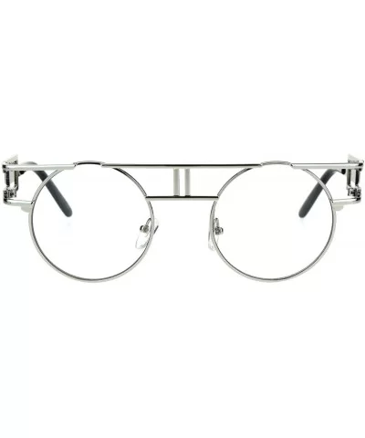 Art Deco Nouveau Unique Hippie Groove Pimp Round Circle Lens Eyeglasses - Silver - C617YYTGNIN $10.09 Round