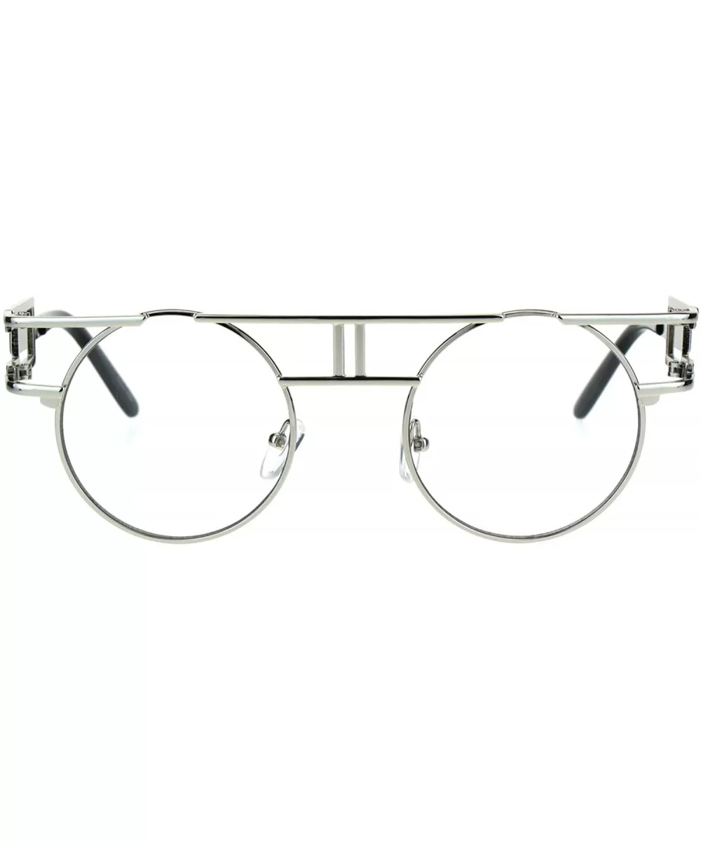 Art Deco Nouveau Unique Hippie Groove Pimp Round Circle Lens Eyeglasses - Silver - C617YYTGNIN $10.09 Round