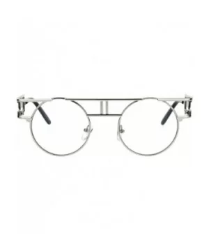 Art Deco Nouveau Unique Hippie Groove Pimp Round Circle Lens Eyeglasses - Silver - C617YYTGNIN $10.09 Round