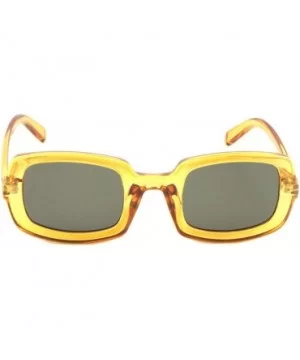 Thick Square Frame Crystal Color Sunglasses - Yellow - CU197A5CKE9 $14.15 Square