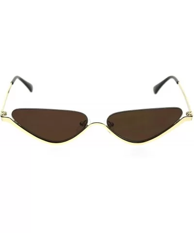 Womens Upside Down Half Rim Cat Eye Retro Sunglasses - Gold Brown - C918S4020HG $7.13 Cat Eye