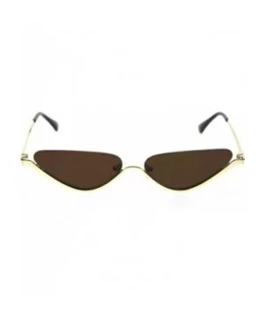 Womens Upside Down Half Rim Cat Eye Retro Sunglasses - Gold Brown - C918S4020HG $7.13 Cat Eye