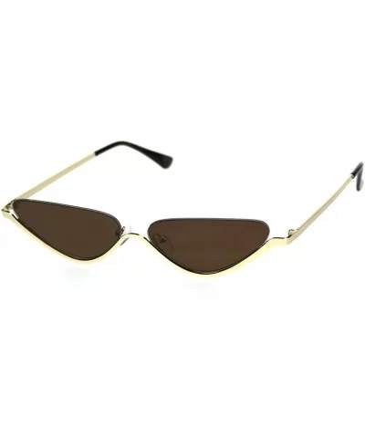 Womens Upside Down Half Rim Cat Eye Retro Sunglasses - Gold Brown - C918S4020HG $7.13 Cat Eye