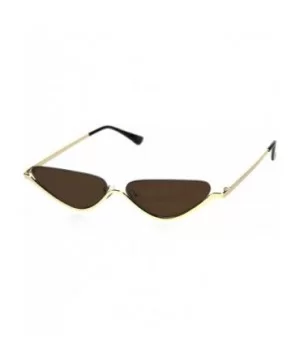 Womens Upside Down Half Rim Cat Eye Retro Sunglasses - Gold Brown - C918S4020HG $7.13 Cat Eye