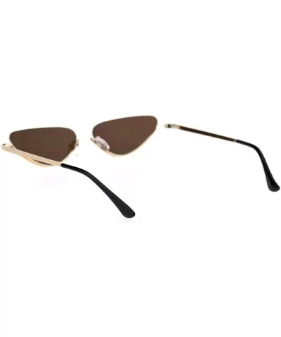 Womens Upside Down Half Rim Cat Eye Retro Sunglasses - Gold Brown - C918S4020HG $7.13 Cat Eye