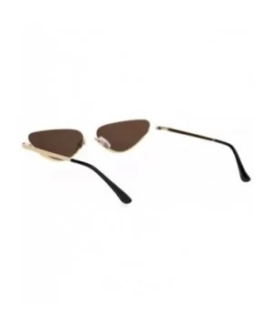 Womens Upside Down Half Rim Cat Eye Retro Sunglasses - Gold Brown - C918S4020HG $7.13 Cat Eye