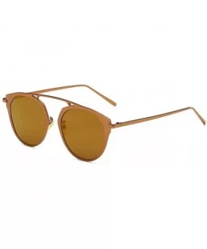 Women's Metal Fashion Cateye Aviators retro mirror lens Sunglasses - CF188NQEOYQ $6.33 Aviator