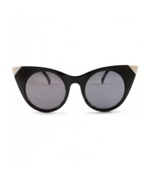 Women's Retro Metal Tipped Cat Eye Sunglasses A013 - Black/ Black Smoke - CW185368XS3 $4.94 Cat Eye