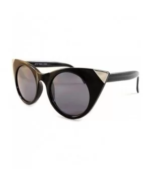 Women's Retro Metal Tipped Cat Eye Sunglasses A013 - Black/ Black Smoke - CW185368XS3 $4.94 Cat Eye