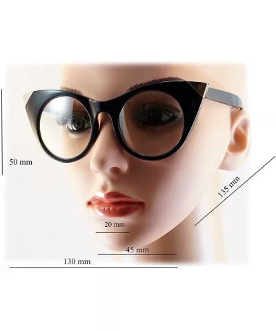 Women's Retro Metal Tipped Cat Eye Sunglasses A013 - Black/ Black Smoke - CW185368XS3 $4.94 Cat Eye