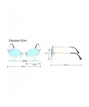 Women's Fashion Trend Funny Frameless Sunglasses Retro Unique Tear-eye Shape Steampunk Sunglasses UV400 - Pink - CH19049SIUA ...