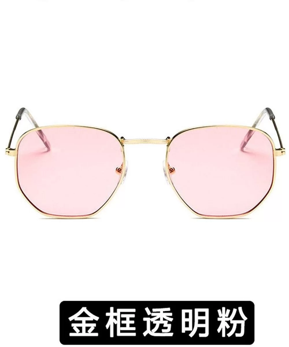 Women Retro Polygonal Tinted Color Lens Sunglasses Cute Sexy Eye Vintage Pink Lenses Square Sun Glasses - Pink - CZ197Y6LEMD ...