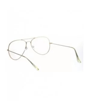 Trendy Oversized Officer Style Tear Drop Shape Metal Clear Lens Eyeglasses - Matte Rose Gold - CK18TMQQTY5 $7.83 Oversized