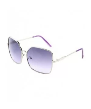 Womens Oversized Square Sunglasses Oceanic Gradient Lens Metal Frame 60mm - Purple - CR12ODULIKK $6.39 Aviator