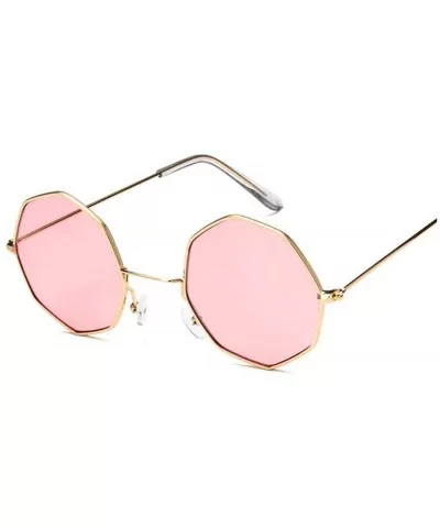 Octagon Yellow Red Round Sun Glasses Women Mirror Retro Luxury Oval Small Sunglasses Oculos De Sol - Gold Pink - C8197Y7696X ...