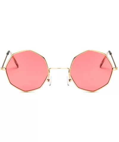 Octagon Yellow Red Round Sun Glasses Women Mirror Retro Luxury Oval Small Sunglasses Oculos De Sol - Gold Pink - C8197Y7696X ...