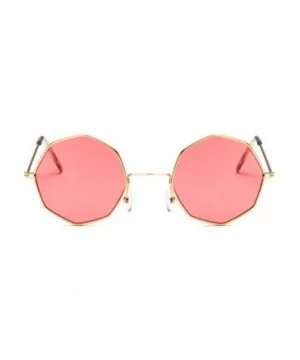 Octagon Yellow Red Round Sun Glasses Women Mirror Retro Luxury Oval Small Sunglasses Oculos De Sol - Gold Pink - C8197Y7696X ...