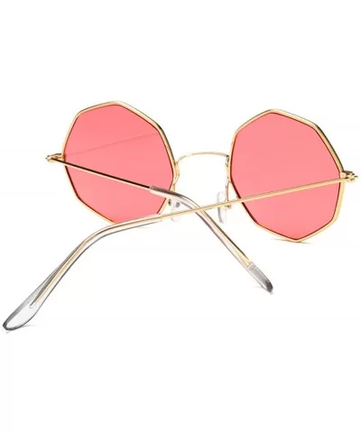 Octagon Yellow Red Round Sun Glasses Women Mirror Retro Luxury Oval Small Sunglasses Oculos De Sol - Gold Pink - C8197Y7696X ...