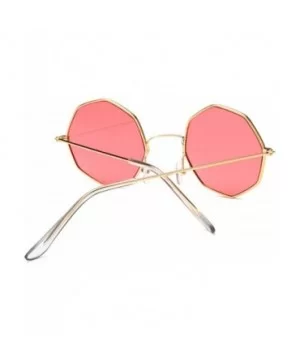 Octagon Yellow Red Round Sun Glasses Women Mirror Retro Luxury Oval Small Sunglasses Oculos De Sol - Gold Pink - C8197Y7696X ...