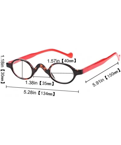 3 Pairs Cute Small Round Plastic Spring Heeled Magnifying Reading Glasses - 5 Pairs Value Pack in Red - C918ZYW4U5Y $11.27 Round